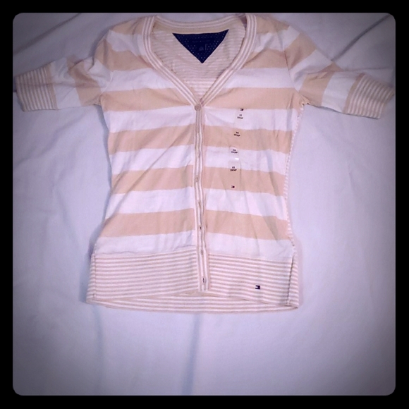 Beige and white cardigan - Picture 1 of 1